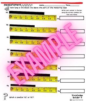 Preview of Measuring Tape Book 3: Math, 1/4 & 1/8 Fractions, Converting inches to feet, CTE