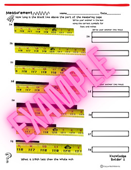 Preview of Measuring Tape Book 4: Fractions, Converting multiple ways, 16ths, CTE