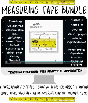 Preview of Measuring Tape Knowledge Builder Book 1-6 Fractions and Conversions CTE Math