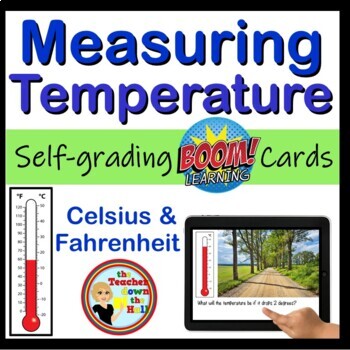 Preview of Measuring Temperature BOOM Cards Digital Measurement Activity