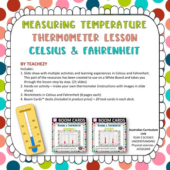 Measuring Temperature Thermometer Lesson CELSIUS & FAHRENHEIT by TeachEzy