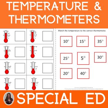 Preview of Measuring Temperature for Special Education Reading A Thermometer