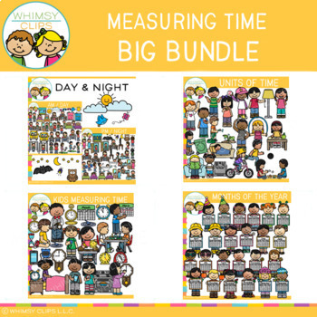 Preview of Measuring Time Math Clip Art Bundle