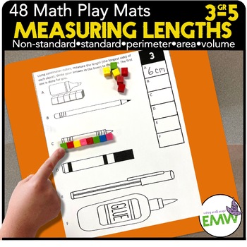 Preview of Measuring Tools play mat stations for length, perimeter, and area 3-5