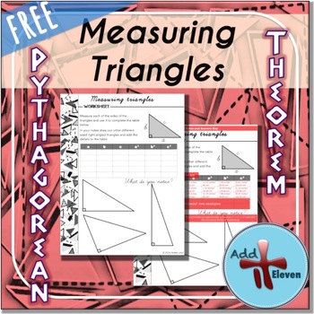 Measuring Triangles- Pythagorean theorem task (WORKSHEET) by Adele Levin