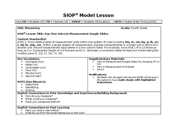 Preview of Measuring Unit Plan