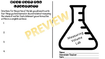 Preview of Measuring Volume Lab