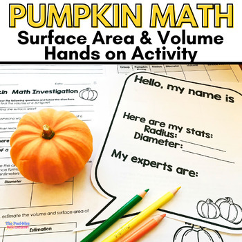 Preview of Measuring Volume and Surface Area | Pumpkin Math Activity