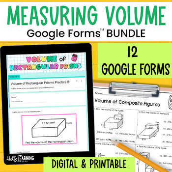 Preview of Volume of Rectangular Prisms Practice, Review & Assessment for Google Forms™
