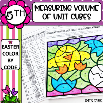 Preview of Measuring Volume of Unit Cubes Easter Coloring Activity (2)