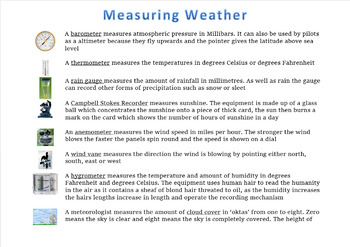 Preview of Measuring Weather