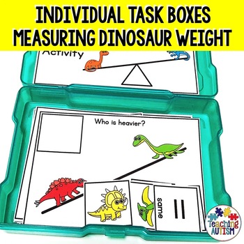 Preview of Measuring Weight Task Cards Dinosaur Theme Activities