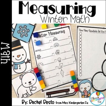 Preview of Measuring Winter Math Center | pre-k and kindergarten