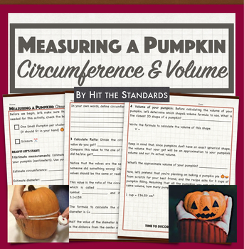Preview of Measuring a Pumpkin Project Fall Thanksgiving Circumference Volume