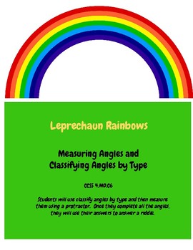 Preview of Measuring and Classifying Angles- St Patrick's Day Practice