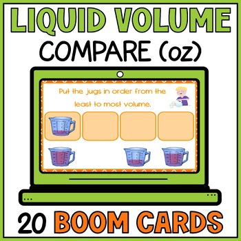 Preview of Measuring and Comparing Liquid Volume Boom Cards - Measurement - 3rd Grade