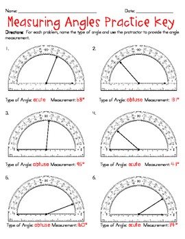 Drawing and Measuring Angles Worksheet