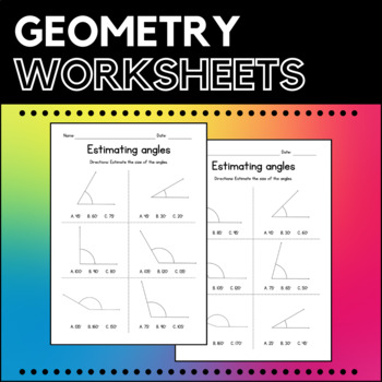 Preview of Measuring and Estimating Angles - Geometry Worksheets - Sub Plan - No Prep