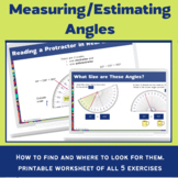 Measuring and Estimating Angles Review with worksheet