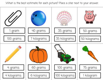 Measuring and Estimating Mass Using Grams and Kilograms (distance learning)