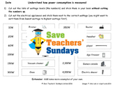 Measuring electricity / power consumption Lesson plan and 