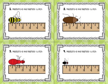 Measure to the Nearest 1/4 Inch Task Cards - Make a Line Plot - Answer