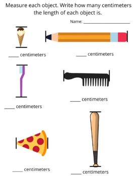 Preview of Measuring in Centimeters