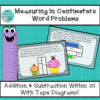 Preview of Measuring in Centimeters Word Problems using Tape Diagrams
