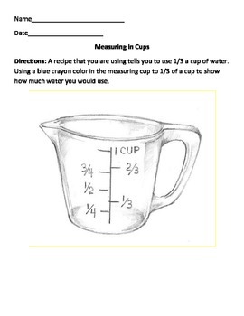 Measuring in Cups by Special Ed Teacher's Corner | TpT