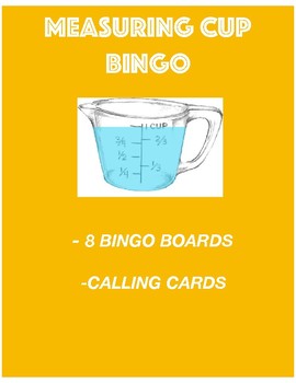 Preview of Measuring in Cups BINGO