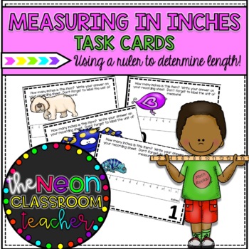 Preview of Measuring in Inches to Determine Length Task Card Activity