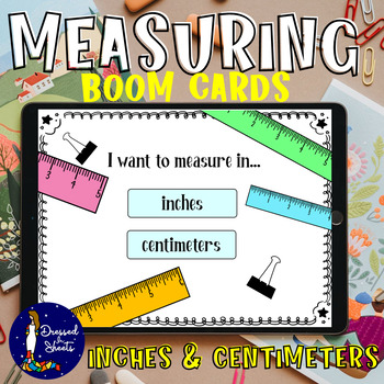 Preview of Measuring in Inches and Centimeters | BOOM Cards | Distance Learning