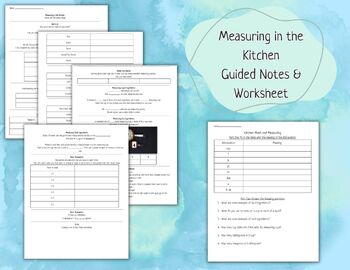 Preview of Measuring in the Kitchen Guided Notes & Worksheet