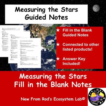 Preview of Measuring the Stars Fill in the Blank Guided Notes w/Answer Key EDITABLE