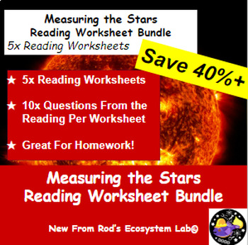 Preview of Measuring the Stars Lesson Reading Worksheet Bundle **Editable**