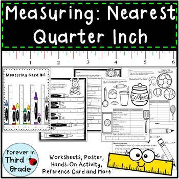 Preview of Measuring to Nearest Quarter Inch Worksheets and Activities