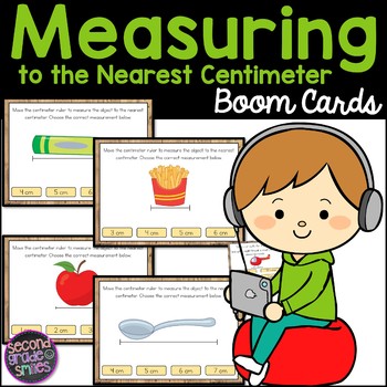 Preview of Measuring to the Nearest Centimeter Boom Cards