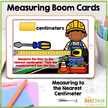 Preview of Measuring to the Nearest Centimeter Boom Cards  Distance Learning