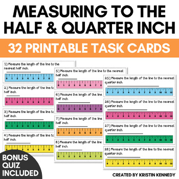 Preview of Measuring with a Ruler Task Cards