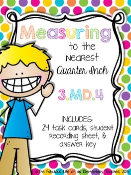 Preview of Measuring to the Nearest Quarter Inch FREEBIE