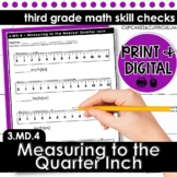 Measuring to the Quarter Inch Worksheets and 3rd Grade Lin