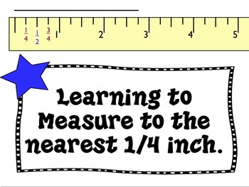 Preview of Measuring to the nearest 1/4 inch - teaching tool and 40 TASK CARDS