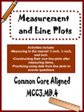 Measuring to the nearest 1/4 inch and line plots Common Core