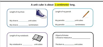 Preview of Measuring with Centimeters and Unit Cubes