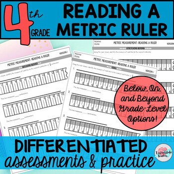 Preview of Measuring with Metric Centimeter Millimeter Ruler Differentiated Worksheets