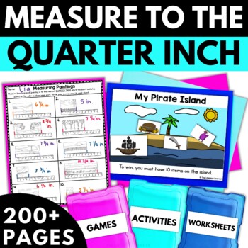 Preview of Measure to the Nearest Quarter Inch | Measure with a Ruler | 3.MD.4