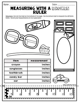 measuring with a broken ruler task cards posters and