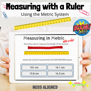 Preview of Measuring with a Ruler Practice BOOM™ Cards