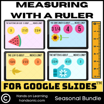 Preview of Measuring with a Ruler Seasonal Bundle for Google Slides