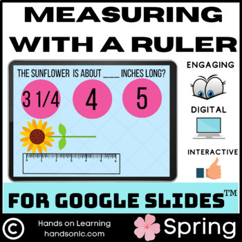Preview of Measuring with a Ruler Spring Edition for Google Slides